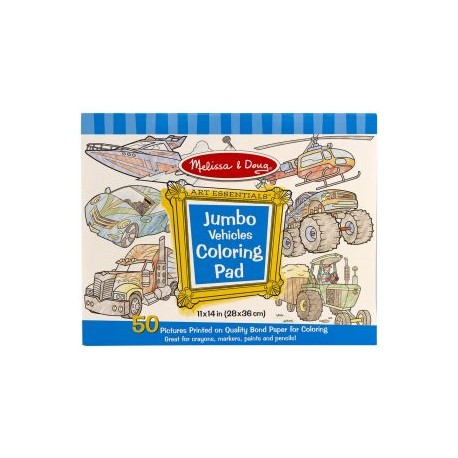 Jumbo Coloring Pad Vehicles Melissa & Doug-JuguetsCosmicos-Edades